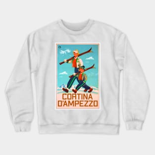 Cortina d'Ampezzo Skiing Italy Dolomite Mountains Dolomiti Belluno Crewneck Sweatshirt